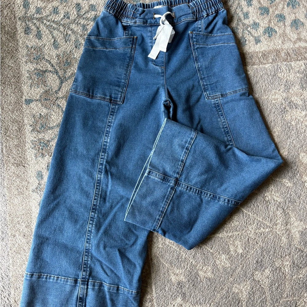Maeve Denim Blue Elastic Waist Pants